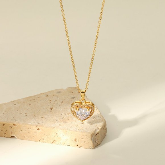 McKenzie Halo Heart Necklace - Picture 2 of 7